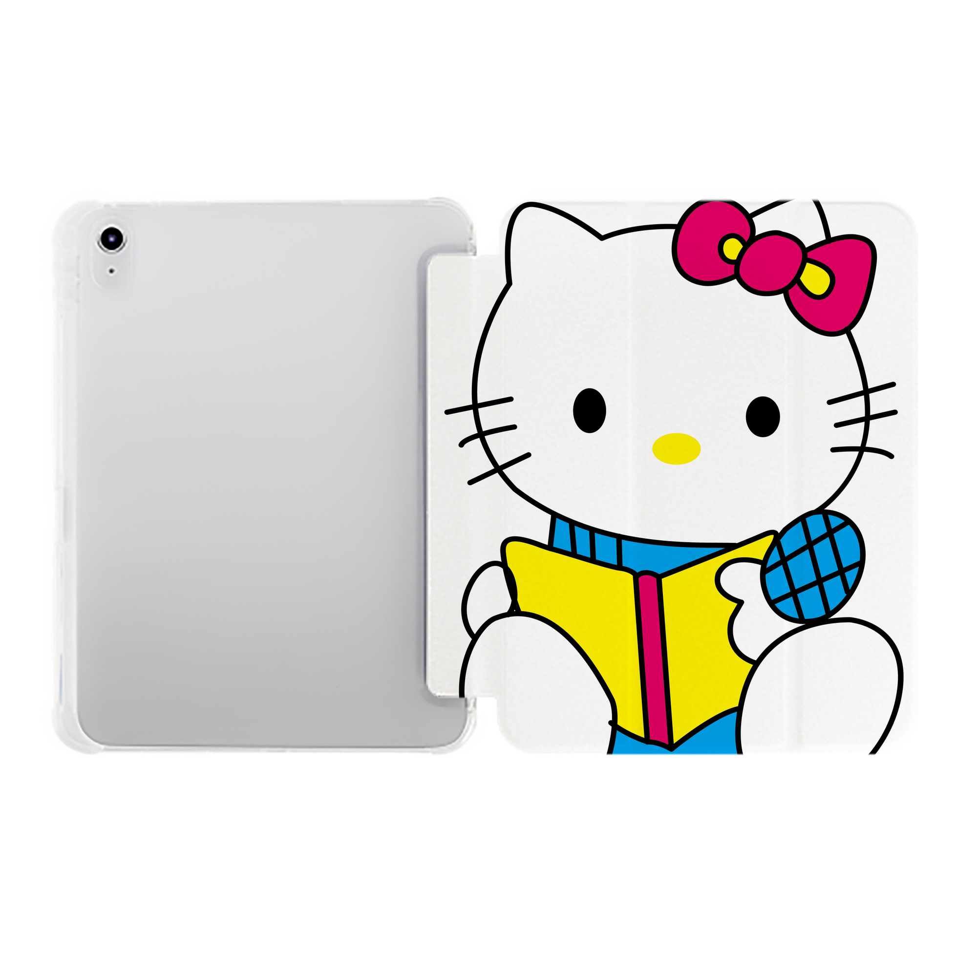 （画像用） Hello Kitty ハローキティ IPad ケース ペン収納付き 三つ折りスタンド PUレザー×シリコン 対応機種9.5/10.5/10.9インチ